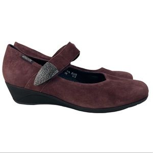 MEPHISTO Kimona Wedge Pump Mary Jane Purple Eggplant suede size 10 B015